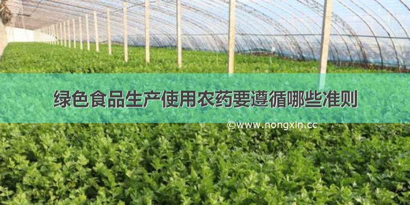 绿色食品生产使用农药要遵循哪些准则