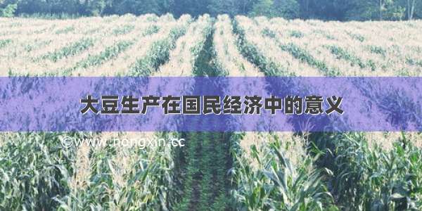 大豆生产在国民经济中的意义