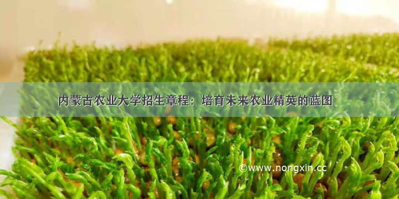 内蒙古农业大学招生章程：培育未来农业精英的蓝图