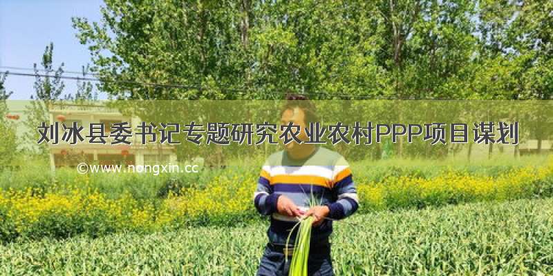 刘冰县委书记专题研究农业农村PPP项目谋划