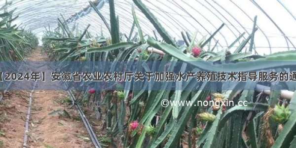 【2024年】安徽省农业农村厅关于加强水产养殖技术指导服务的通知