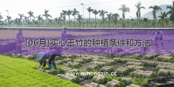 [06月]实心玉竹的种植条件和方法