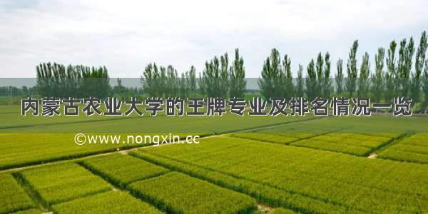 内蒙古农业大学的王牌专业及排名情况一览